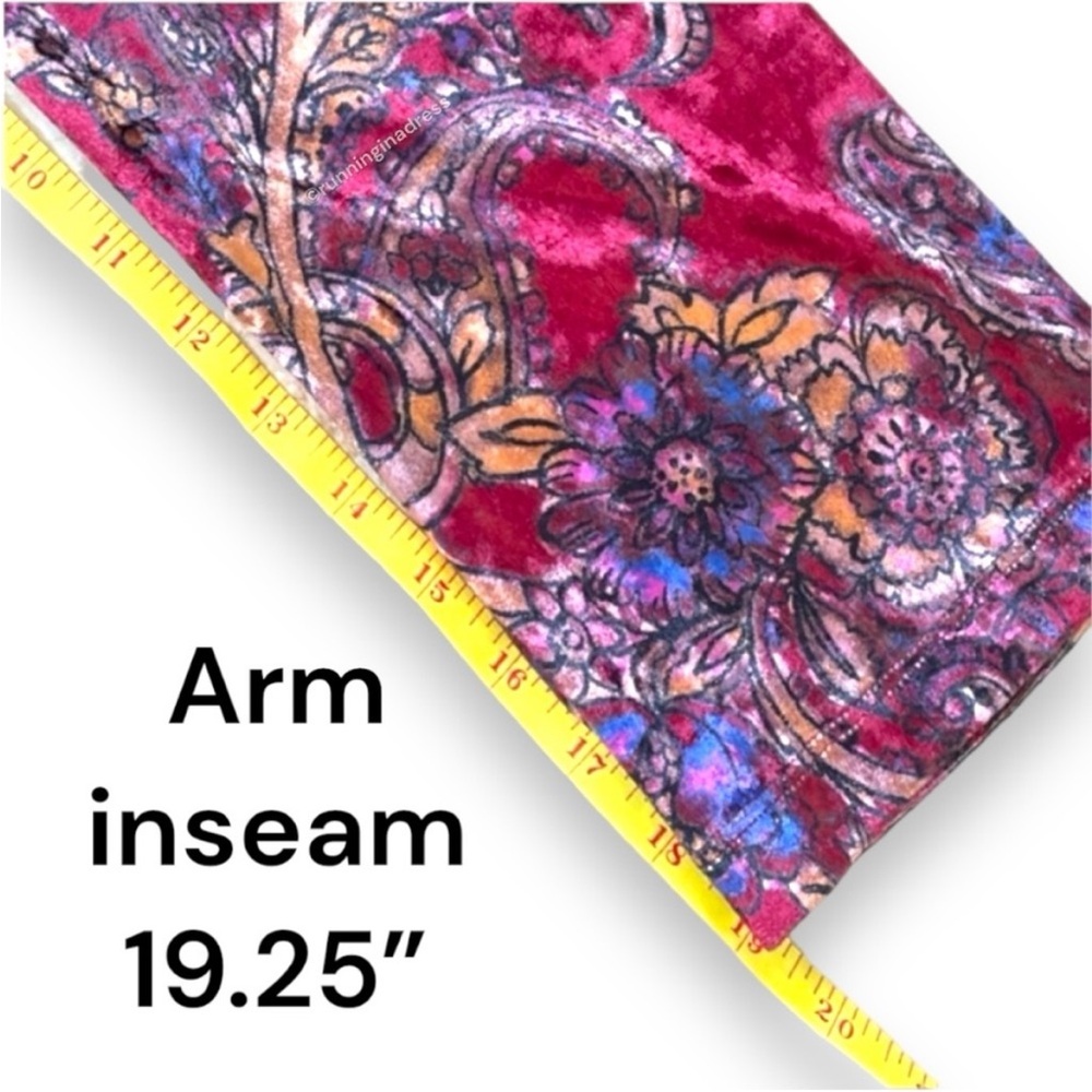 NWT Free People Delphine Jumpsuit Color In Red Combo XL Paisley Print Velvet - Picture 9 of 10